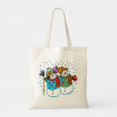 スノーマン カップル 雪だるま トートバッグ (裏面)