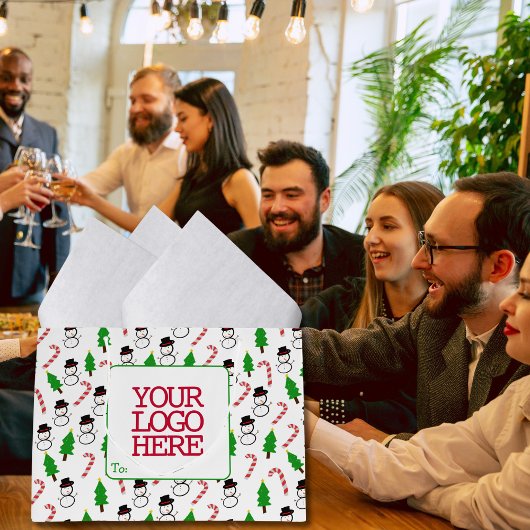 スノーマン キャンディー ケーン クリスマス ツリー 従業員 ラージペーパーバッグ