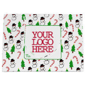 スノーマン キャンディー ケーン クリスマス ツリー 従業員 ラージペーパーバッグ (正面)