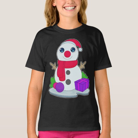 スノーマン クリスマス パッケージ Tシャツ (正面)