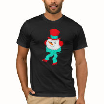 スノーマン・チューンズ クリスマス ダークTシャツ