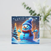 スノーマン：パーソナライズされたレトロクリスマスカード カード (スタンド正面)