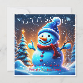 スノーマン：パーソナライズされたレトロクリスマスカード カード