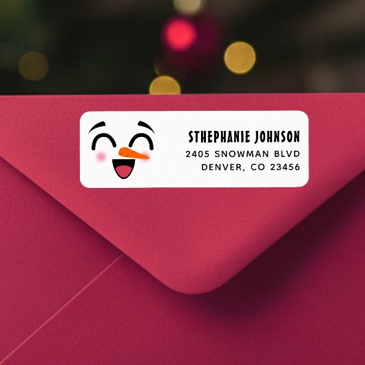 スノーマン メリークリスマス かわいい 笑顔 冬 ラベル