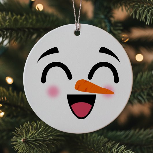 スノーマン メリークリスマス 可愛い 笑顔 冬 メタルオーナメント