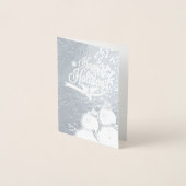 スノーマン レトロ ハッピー ホリデー 箔カード (正面)