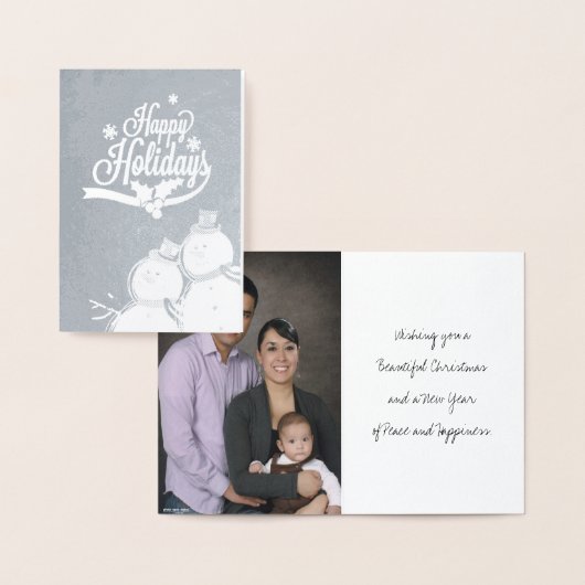 スノーマン レトロ ハッピー ホリデー 箔カード (ディスプレー)