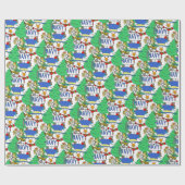 スノーマン、海軍 ラッピングペーパー (フラット)