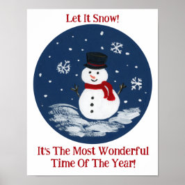スノーマン 赤い 素敵な 時 年 パーソナライズ  ポスター