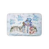 スノーマン|雪が降りますバスマット バスマット (正面)
