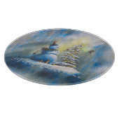 スノーマン 12インチ ラウンド カッティングボード (角)