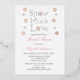 スノーマージャーラブスノーフレークウィンターブライダルシャワー 箔招待状