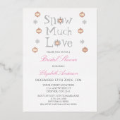 スノーマージャーラブスノーフレークウィンターブライダルシャワー 箔招待状 (正面)