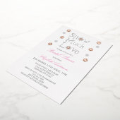 スノーマージャーラブスノーフレークウィンターブライダルシャワー 箔招待状 (回転した状態)