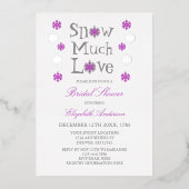 スノーマージャーラブスノーフレークウィンターブライダルシャワー 箔招待状 (正面)