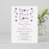 スノーマージャーラブスノーフレークウィンターブライダルシャワー 箔招待状 (立ち正面)
