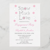 スノーマージャーラブスノーフレークウィンター婚約パーティ 箔招待状 (正面)