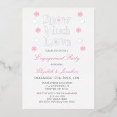 スノーマージャーラブスノーフレークウィンター婚約パーティ 箔招待状 (正面)