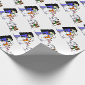 スノーミッジクリスマスハヌカー誕生日ギフト紙 ラッピングペーパー (角)