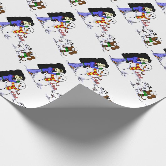 スノーミッジクリスマスハヌカー誕生日ギフト紙 ラッピングペーパー (角)