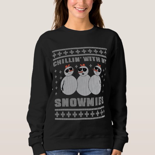 スノーミーとくつろぎ中 クリスマスアクリーハガーター ク スウェットシャツ (正面)