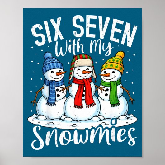 スノーミーとくつろぐ 面白い雪だるま 67 クリスマス ポスター (正面)
