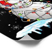 スノーミースサンタライツクリスマス雪だるまバレーボール ポスター (角)