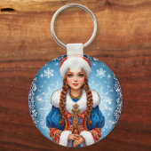 スノーメイドビューティフルウィンターポートレート キーホルダー (正面)
