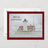 スノーメリークリスマスの灯台 シーズンポストカード (正面/裏面)
