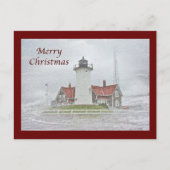 スノーメリークリスマスの灯台 シーズンポストカード (正面)