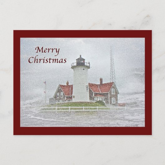 スノーメリークリスマスの灯台 シーズンポストカード (正面)