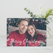 スノーメリークリスマス 写真 ホリデーカード (スタンド正面)