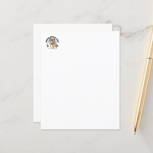 スノーモアおもしろいキャットウィンターホリデーデザイン (正面/裏面インサイチュ)