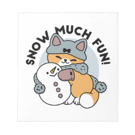 スノーモアおもしろいキャットウィンターホリデーデザイン ノートパッド