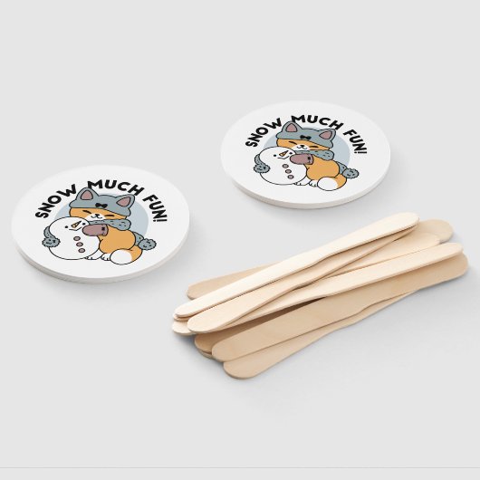 スノーモアおもしろいキャットウィンターホリデーデザイン ハンドファン (組立なし)