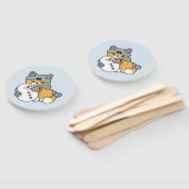 スノーモアおもしろいキャットウィンターホリデーデザイン ハンドファン (組立なし)