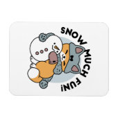 スノーモアおもしろいキャットウィンターホリデーデザイン マグネット (横)