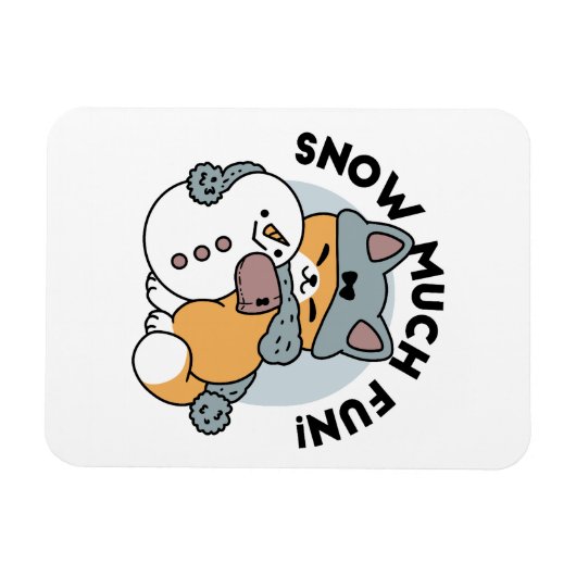 スノーモアおもしろいキャットウィンターホリデーデザイン マグネット (横)