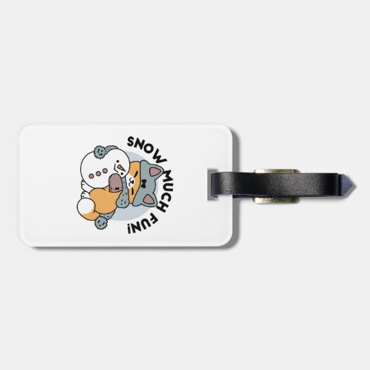 スノーモアおもしろいキャットウィンターホリデーデザイン ラゲッジタグ (裏面横)