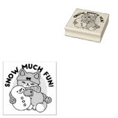 スノーモアおもしろいキャットウィンターホリデーデザイン ラバースタンプ (押印)