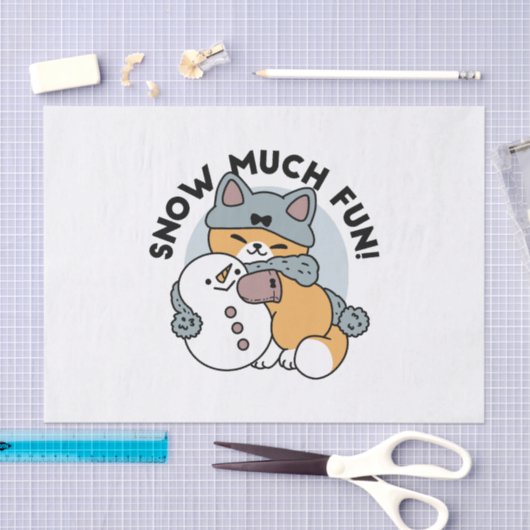 スノーモアおもしろいキャットウィンターホリデーデザイン 薄葉紙 (クラフト)