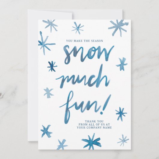 スノーモアおもしろいスノーフレークビジネスホリデーカード シーズンカード (正面)