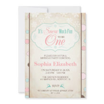 スノーモアおもしろい冬誕生日招待状