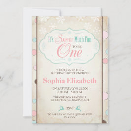 スノーモアおもしろい冬誕生日招待状 招待状