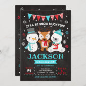 スノーモアおもしろい誕生日招待状 招待状 (正面/裏面)