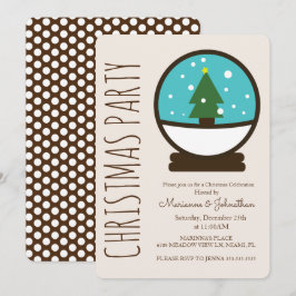 スノーモダングローブクリスマスホリデーパーティー 招待状