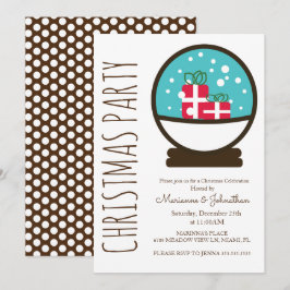 スノーモダングローブクリスマスホリデーパーティー 招待状