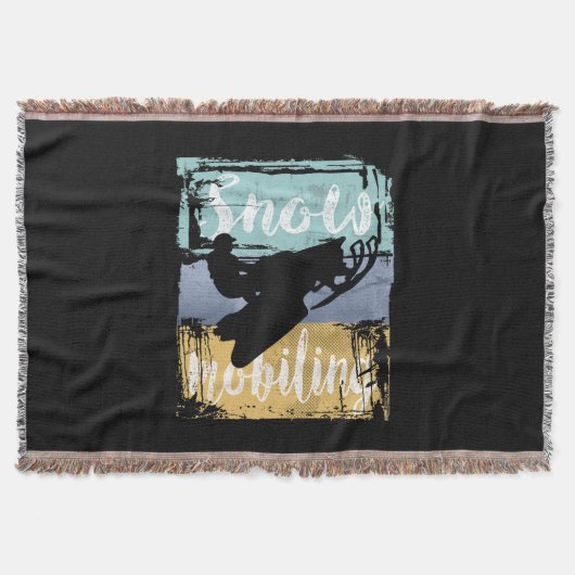 スノーモバイルレトロスタイルスノーモービル スローブランケット (正面)