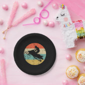 スノーモバイルレトロスタイルスノーモービル ペーパープレート (パーティー)