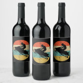 スノーモバイルレトロスタイルスノーモービル ワインラベル (ボトル)